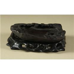 HEAVY CHINESE INKSTONE DRAGON FORM
