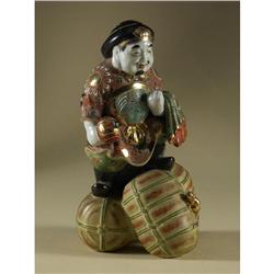 JAPANESE SATSUMA FIGURAL MAN AFTER MOUSE