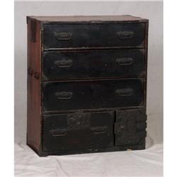 CHINESE RED-STAINED TANSU