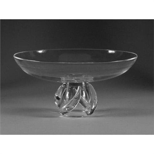 STEUBEN CRYSTAL COMPOTE BOWL ON PEDESTAL BASE