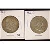 Image 1 : 1954-S & 1962-D SILVER FRANKLIN HALF DOLLARS