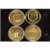 Image 1 : 4 ASSORTED 1 1/2'' BRASS TOKENS