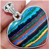 Rainbow Calsilica Stone & Sterling Heart Pendant