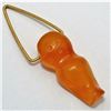 Antique Carved Baltic Amber Good Luck Pendant