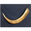 Large Antique Asian Motif Carved Ox Horn