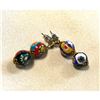 Image 3 : Vintage Venetian Murano Millefiori Post Earrings
