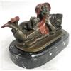 Image 2 : Signed Bronze Sculpture, Little Girl With Puppy