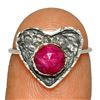 Rough Faceted Ruby Sterling Valentine Heart Ring