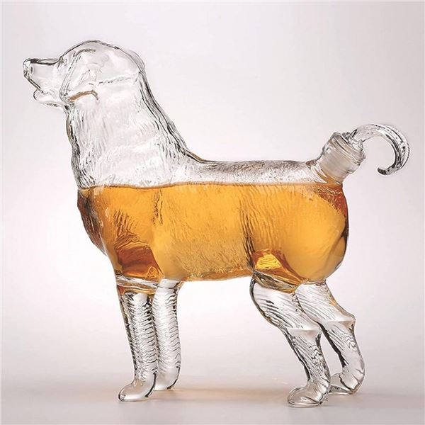 Labrador Retriever Glass Dog Liquor Decanter