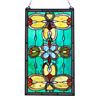 Image 1 : Tiffany Style Stained Art Glass Hanging Window Panel