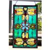 Image 2 : Tiffany Style Stained Art Glass Hanging Window Panel