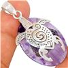 Image 1 : Amethyst Sterling Silver Turtle Pendant