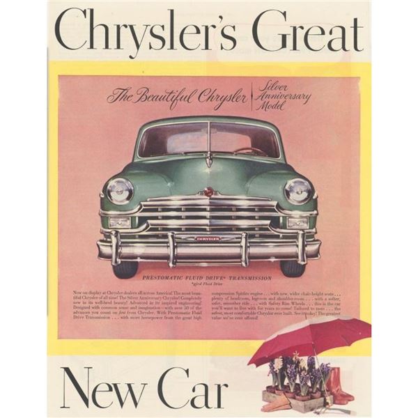 Original 1949 Chrysler Car Advertisement