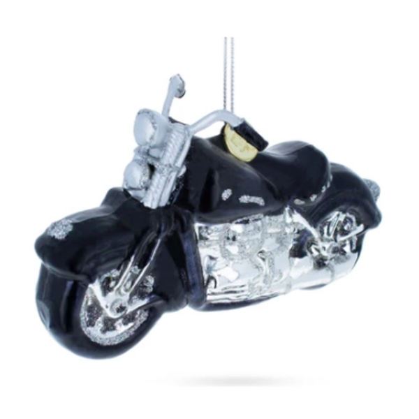 Blown Glass Motorcycle Ornament