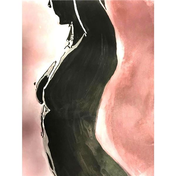 21st Century Serbian Nude Watercolor Painting