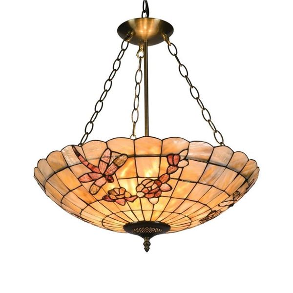 Mosaic Style Seashell Dragonfly Ceiling Light