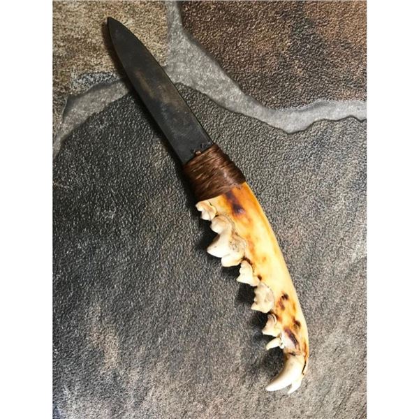 Rare Authentic Coyote Jaw Bone Knife