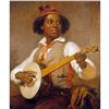 Image 1 : The Banjo Player Color Lithograph Print