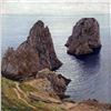 Image 1 : After Paul von Spaun, Faraglioni in Capri Ceramic Art Tile