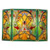 Jeweled Stained Art Glass Fireplace Screen