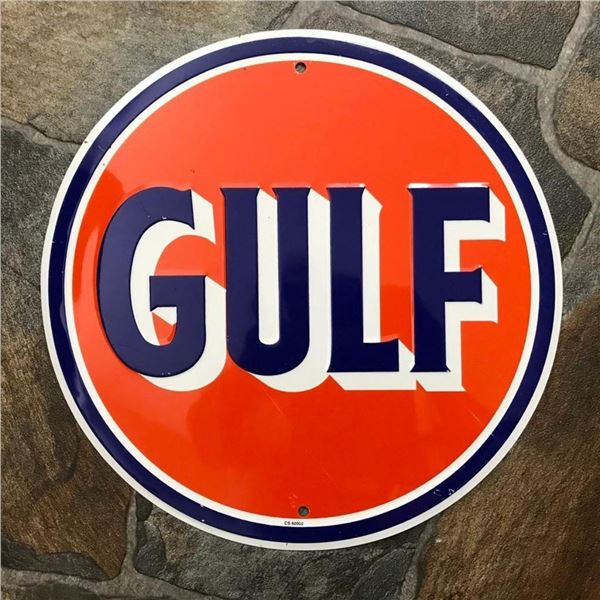 Gulf Gasoline Metal garge Pub Bar Sign