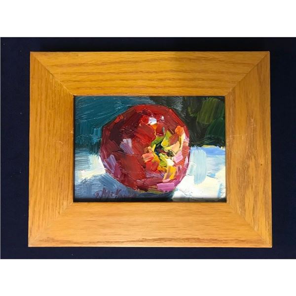 20thc Signed Oil Painting, Apple