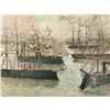 Image 1 : 19thc Hand-colored Wood Engraving, Men-Of-War Ships