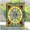 Image 3 : Golden Ring of Roses Stained Art Glass Panel