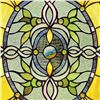 Image 4 : Golden Ring of Roses Stained Art Glass Panel