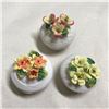 Image 1 : Group of Bisque Porcelain Flowers Trinket Boxes