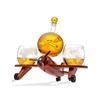 Image 1 : Godinger Airplane Globe Whiskey Dispenser, Glasses Set