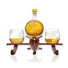 Image 2 : Godinger Airplane Globe Whiskey Dispenser, Glasses Set
