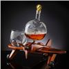 Image 3 : Godinger Airplane Globe Whiskey Dispenser, Glasses Set