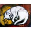 Image 1 : After Marc Franz, Sleeping Cat Ceramic Art Tile Mural