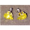 Image 3 : 4.44ctw Yellow Color Flash Pear Faceted Sphene & Sterling Earrings