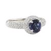 Image 1 : 1.94 ctw Sapphire and Diamond Ring - 18KT White Gold