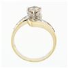 Image 8 : 14k Gold 1.74 ctw Round Diamond Solitaire & Princess Cut Bypass Engagement Ring