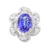 Image 2 : 7.28 ctw Tanzanite And Diamond Ring - 18KT White Gold