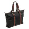Image 3 : Gucci Black GG Canvas Leather Web Tote Shoulder Bag