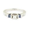 Image 2 : 0.60 ctw Diamond and Sapphire Ring - 14KT White Gold