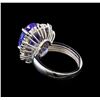 Image 3 : 14KT White Gold 6.56 ctw Tanzanite, Sapphire and Diamond Ring
