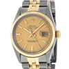 Image 2 : Rolex Mens 2 Tone Champagne Linen Index 36MM Datejust Wristwatch Oyster Perpetua