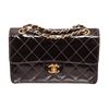 Image 1 : Chanel Black Patent Leather Small Flap Shoulder Bag