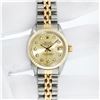 Image 3 : Rolex Ladies 2 Tone Champagne Diamond 26MM Oyster Perpetual Datejust Wristwatch