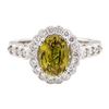 Image 2 : 3.17 ctw Oval Mixed Yellow Sapphire And Round Brilliant Cut Diamond Ring - 14KT