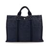 Image 1 : Hermes Navy Canvas Fourre MM Tout Bag