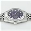Image 7 : Rolex Mens Stainless Steel Purple Diamond 36MM Datejust Oyster Perpetual Wristwa