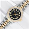 Image 2 : Rolex Ladies 2 Tone Black Diamond Lugs Oyster Perptual Datejust Wristwatch With