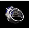 Image 3 : 8.75 ctw Tanzanite and Diamond Ring - 14KT White Gold