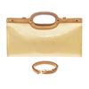 Image 1 : Louis Vuitton Light Yellow Monogram Vernis Leather Roxbury Drive Bag